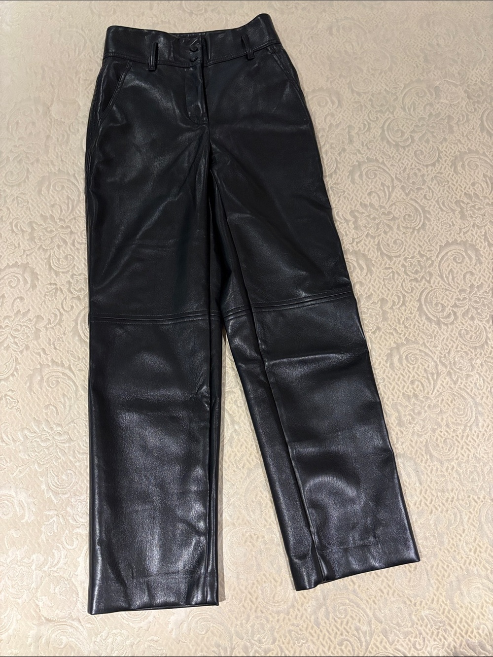 Wilfred Black Faux Leather High-Waist Pants